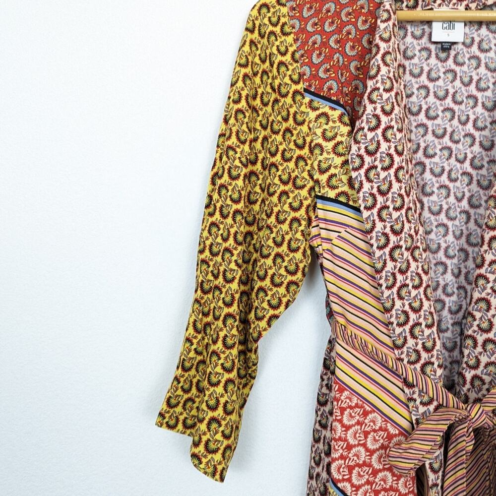 CAbi Poet Jacket Boho Patchwork Multicolor Kimono… - image 6
